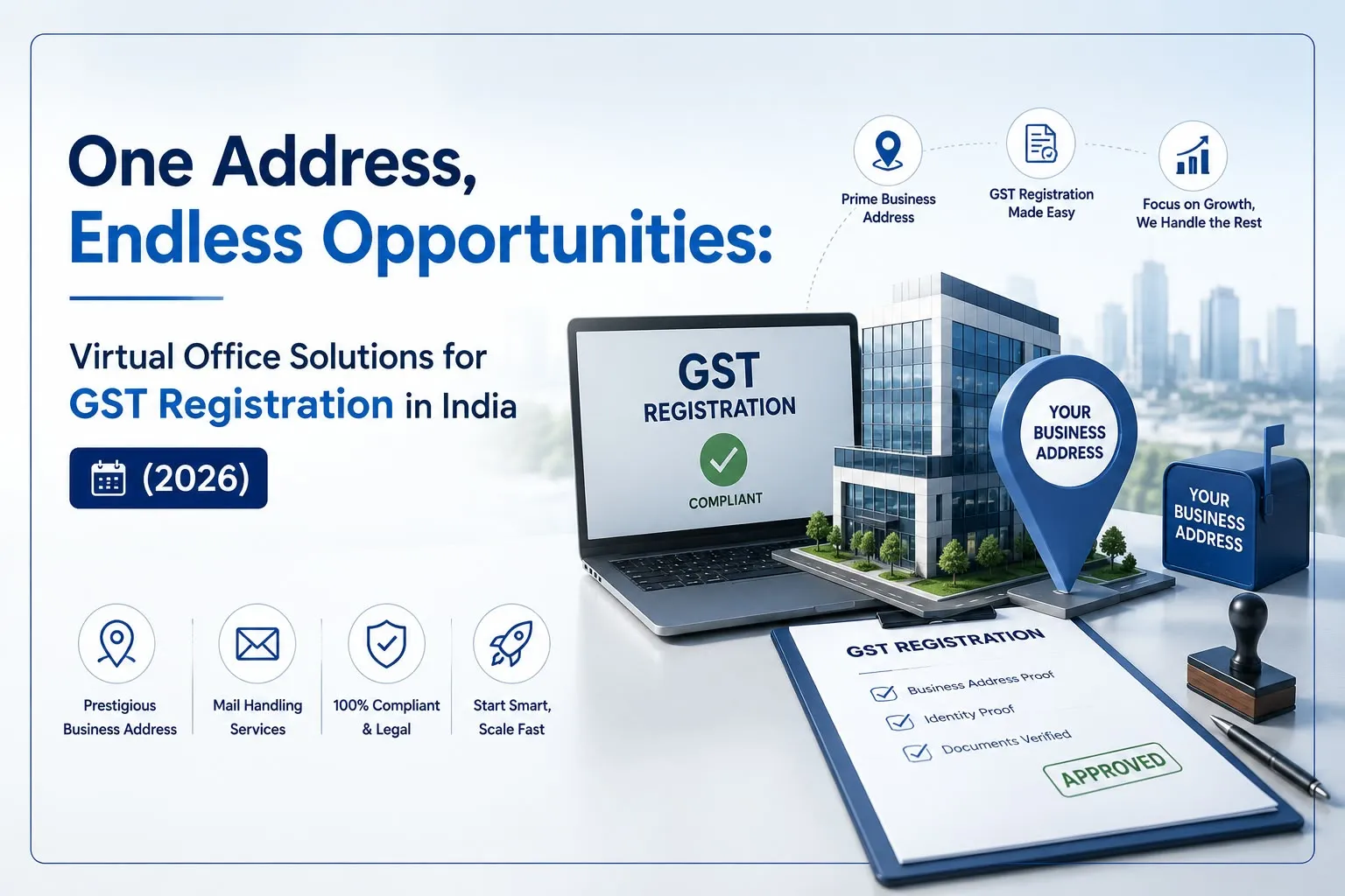 One Address, Endless Opportunities: Virtual Office Solutions for GST Registration in India (2026)